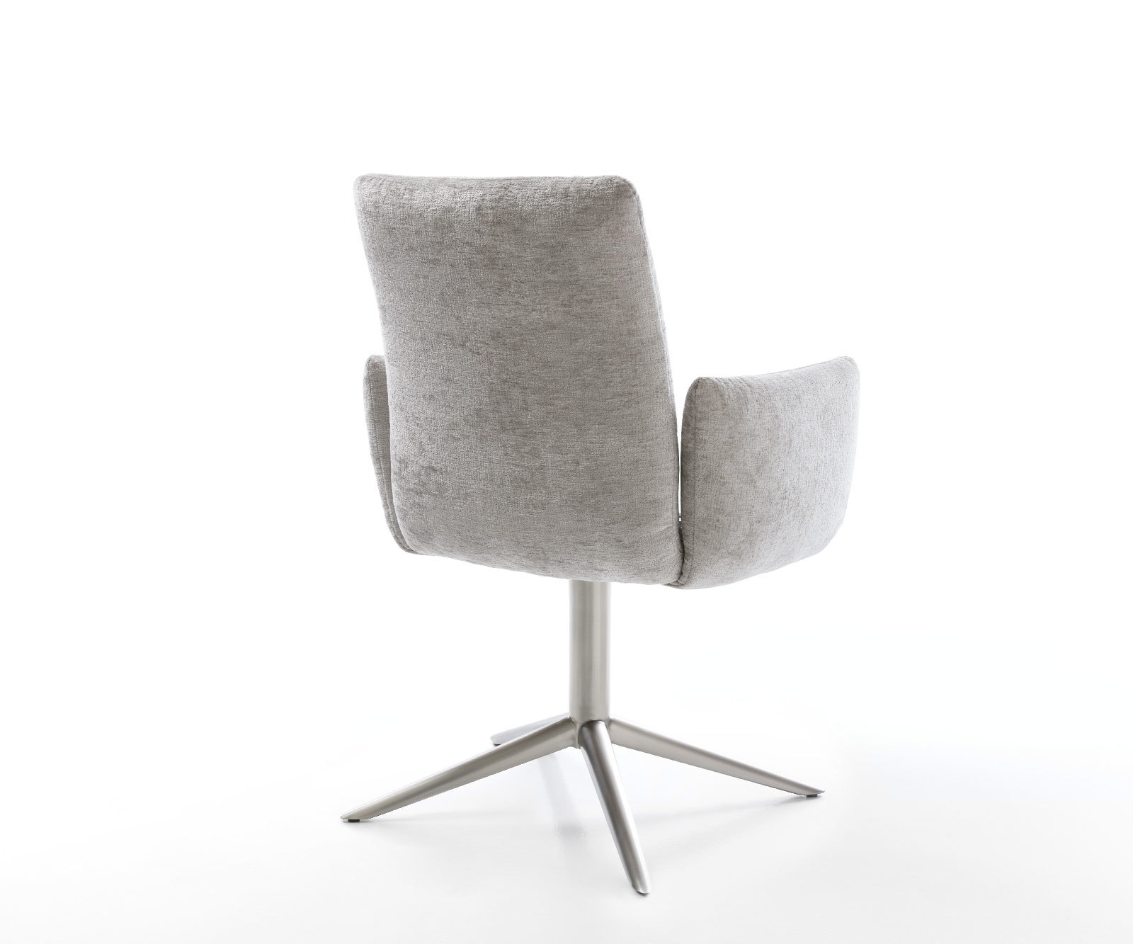 Étkezőszék Jova-Flex karfás mikroszálas ezüstszürke rozsdamentes acél kereszt láb 360° forgatható hintamechanizmus zsákrugós - Image 5