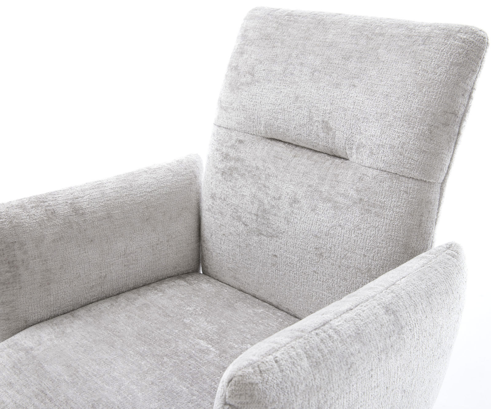 Étkezőszék Jova-Flex karfás mikroszálas ezüstszürke rozsdamentes acél kereszt láb 360° forgatható hintamechanizmus zsákrugós - Image 4