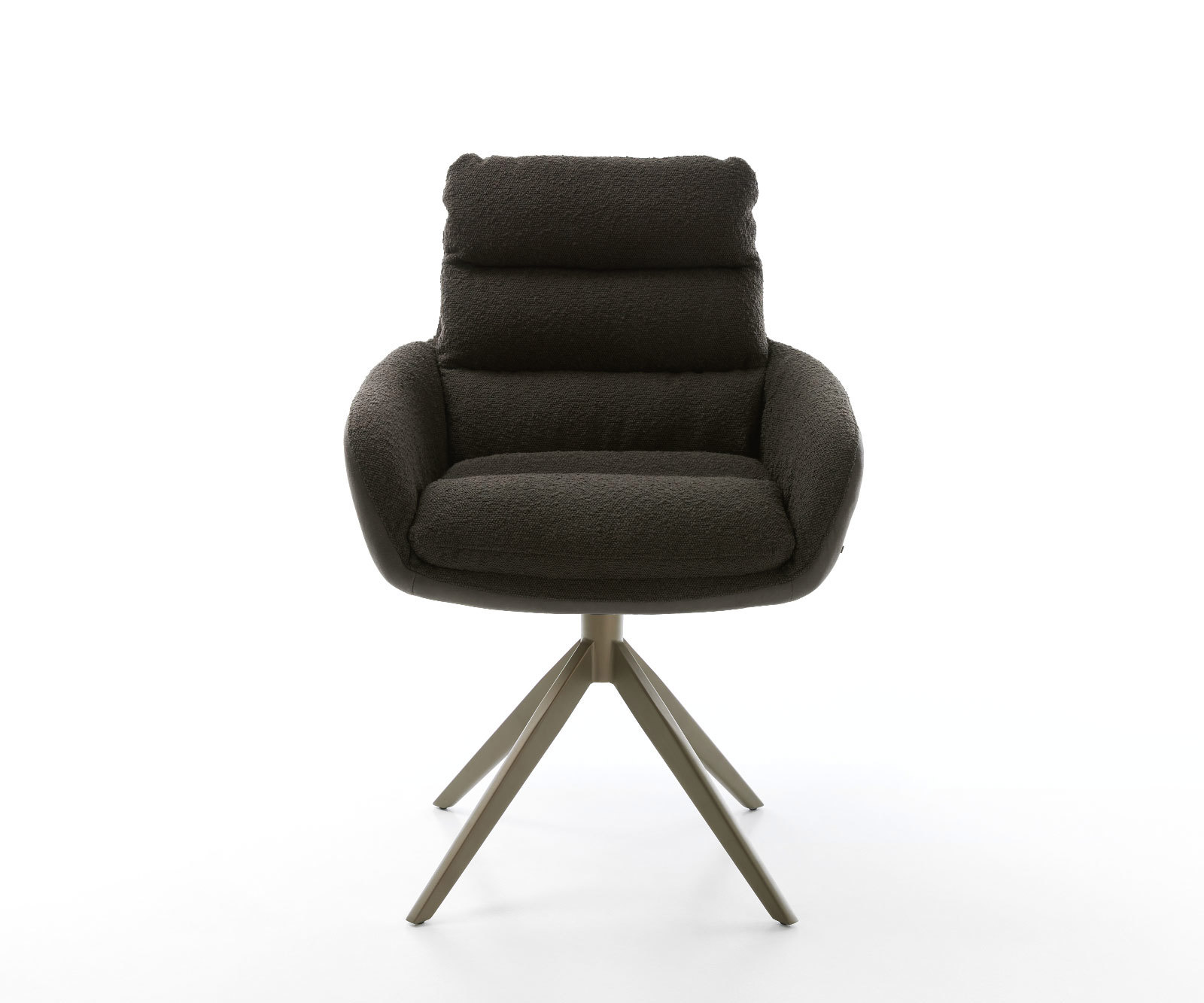 Étkezőszék Abelia-Flex karfás vegyes anyag fekete kereszt láb széles titán effekt felület 360° forgatható billenő funkció - Image 2