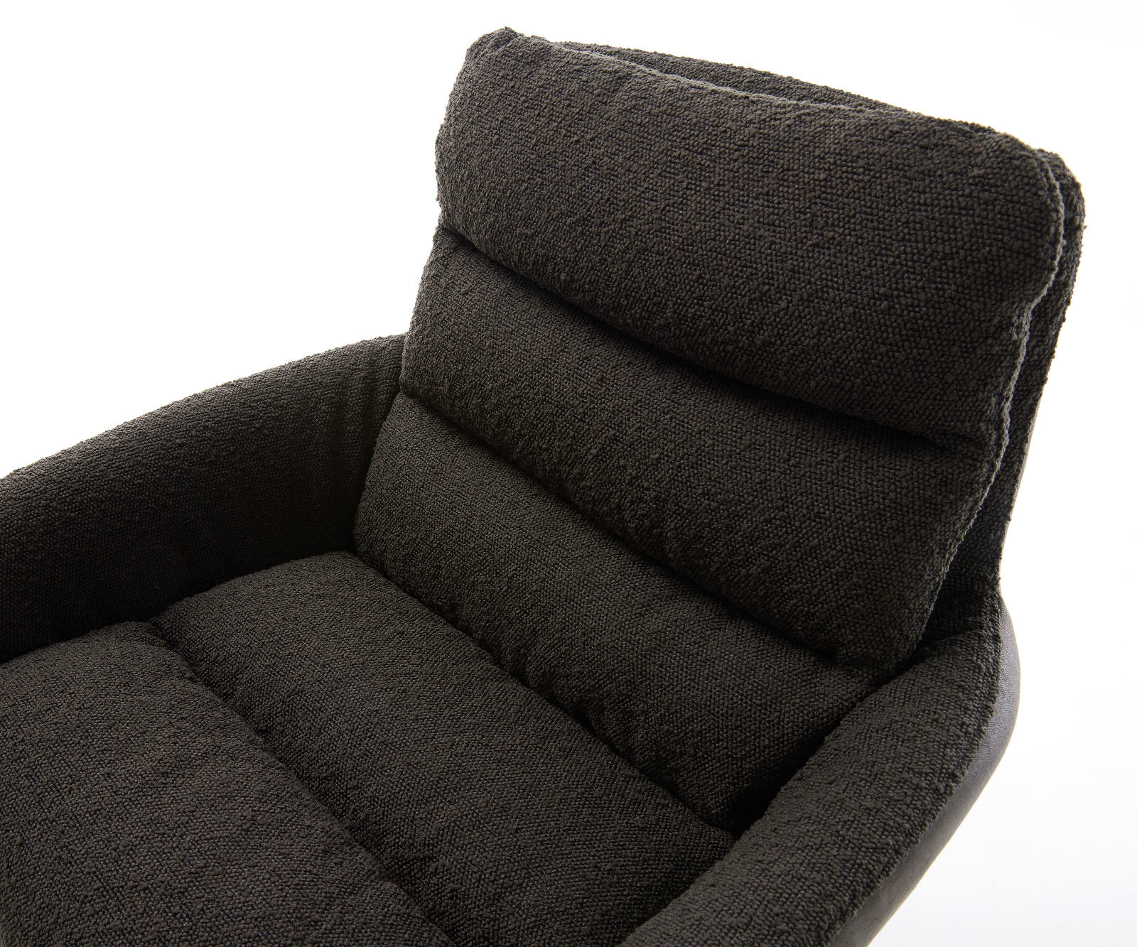 Étkezőszék Abelia-Flex karfás vegyes anyag fekete kereszt láb széles titán effekt felület 360° forgatható billenő funkció - Image 4