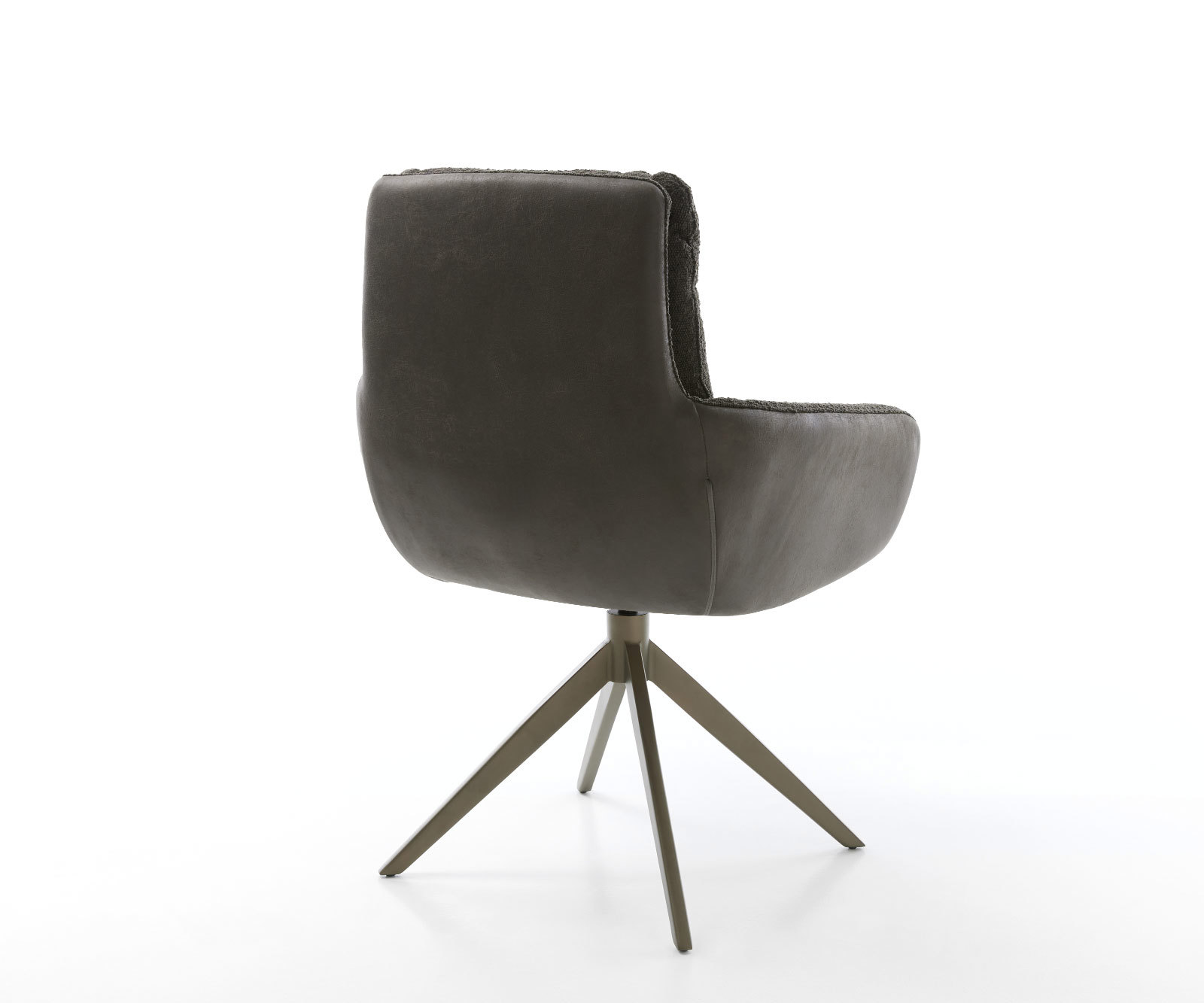 Étkezőszék Abelia-Flex karfás vegyes anyag fekete kereszt láb széles titán effekt felület 360° forgatható billenő funkció - Image 5