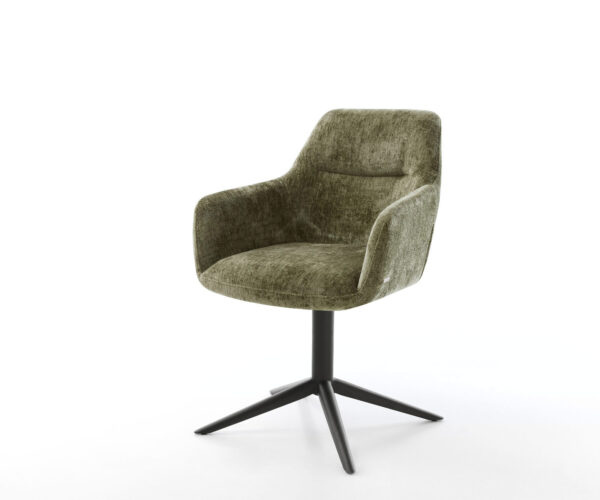 Étkezőszék Pejo-Flex mikroszálas oliva fekete láb 360° forgatható hintamechanizmus zsákrugós matrac