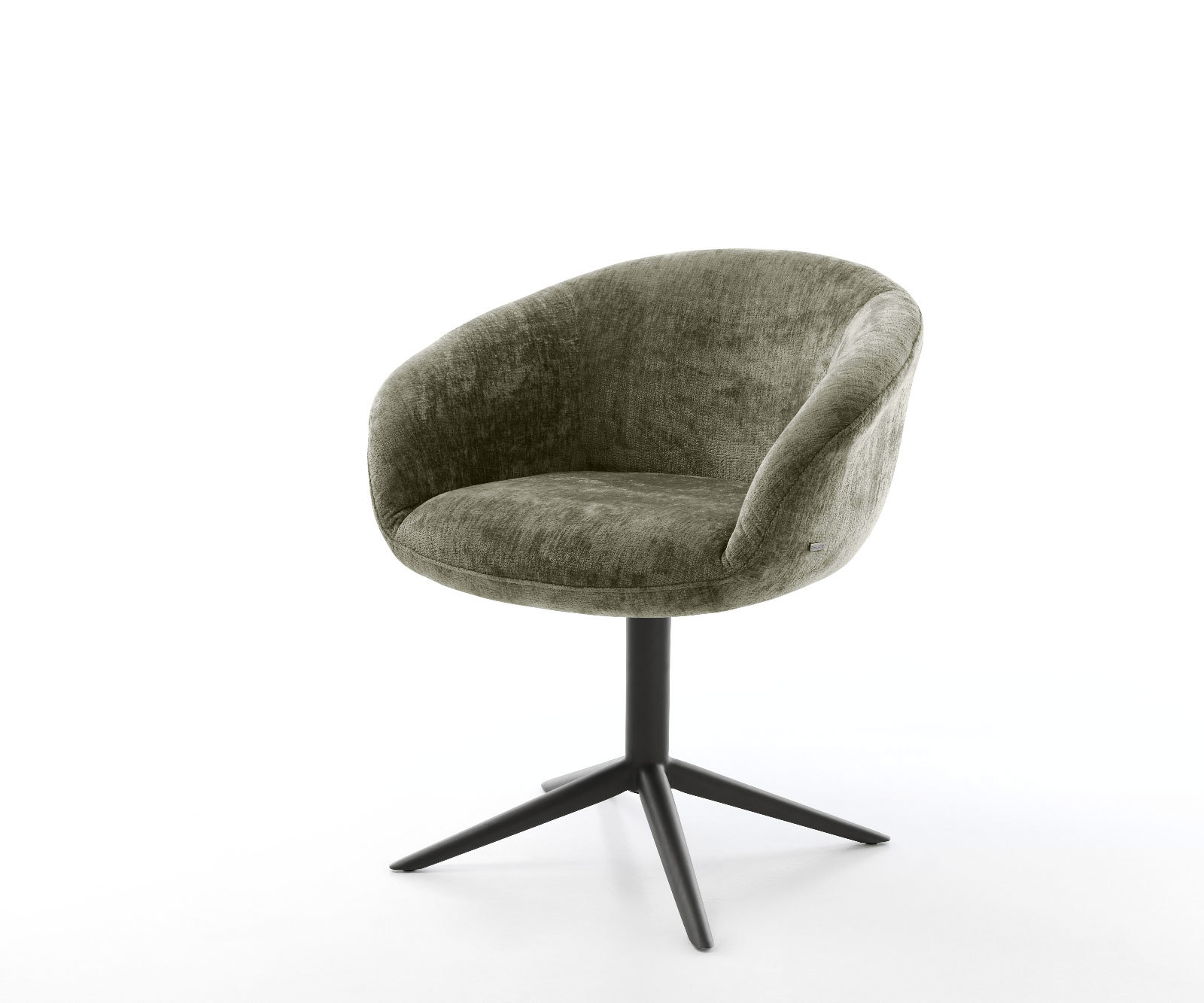 Étkezőszék Vinka-Flex karfás mikroszálas oliva fekete láb 360° forgatható hintamechanizmus zsákrugós