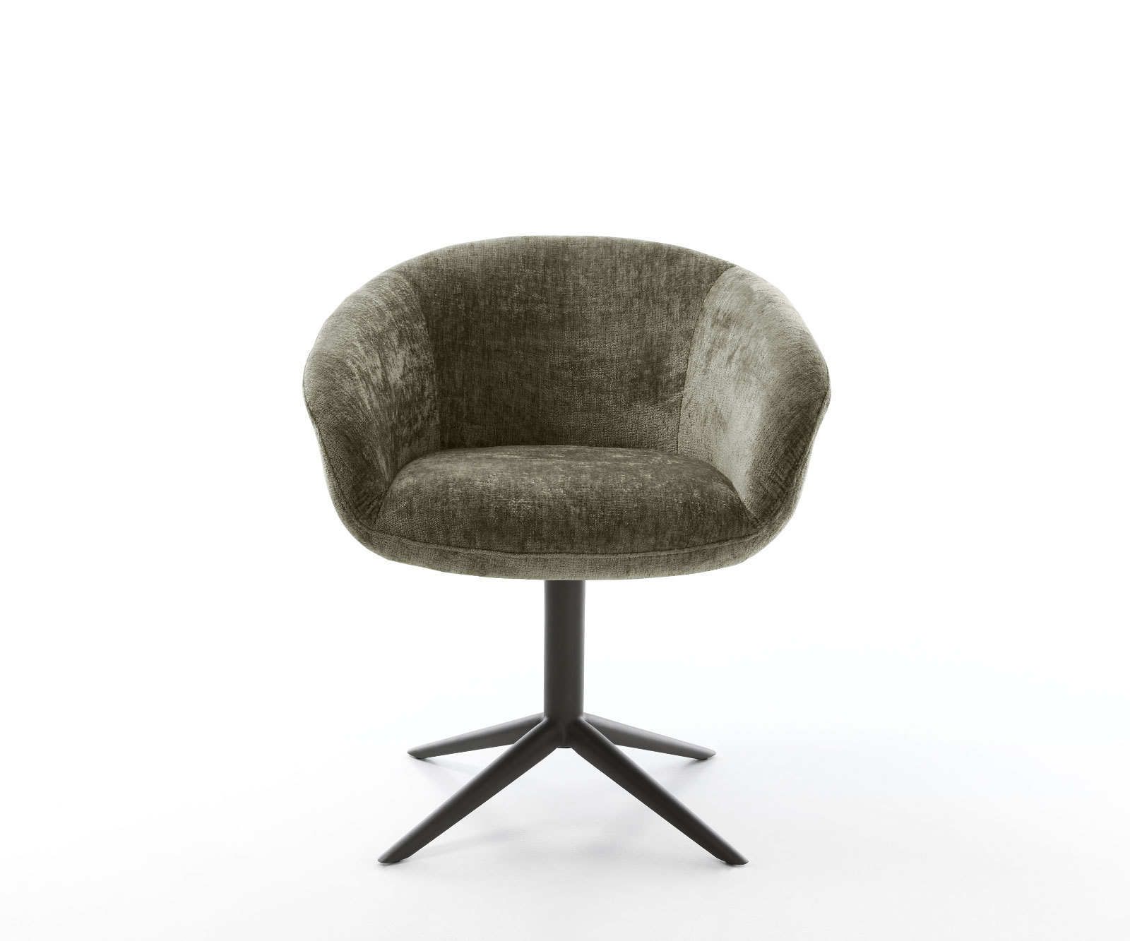 Étkezőszék Vinka-Flex karfás mikroszálas oliva fekete láb 360° forgatható hintamechanizmus zsákrugós - Image 2