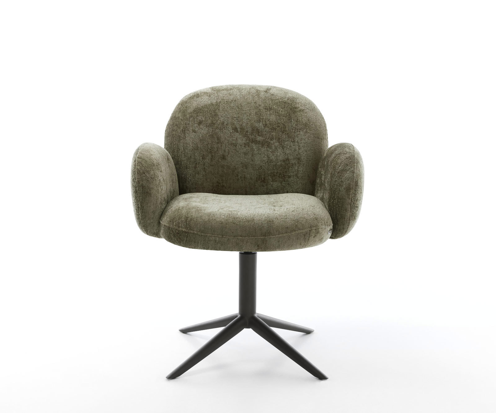 Étkezőszék Nube-Flex karfás mikroszálas oliva fekete láb 360° forgatható hintamechanizmus zsákrugós matraccal - Image 2