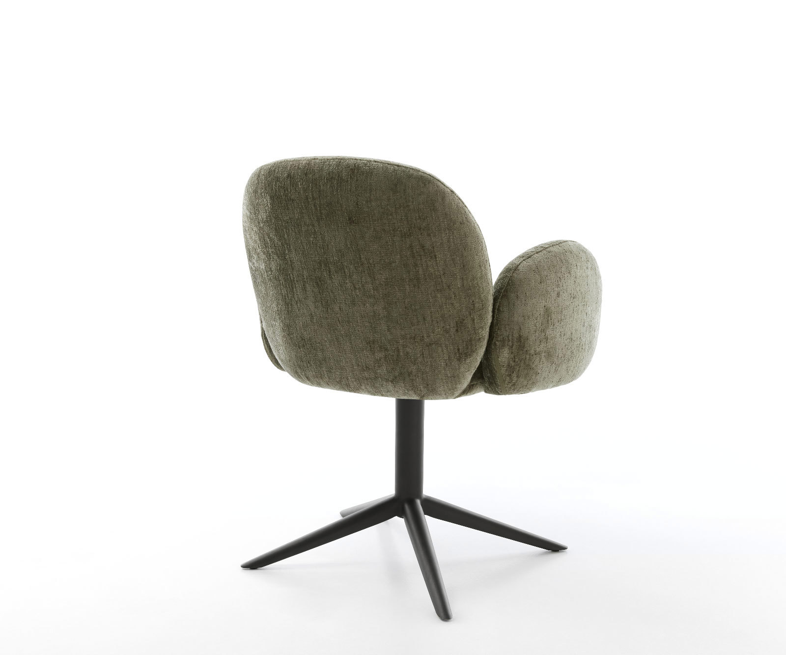 Étkezőszék Nube-Flex karfás mikroszálas oliva fekete láb 360° forgatható hintamechanizmus zsákrugós matraccal - Image 5