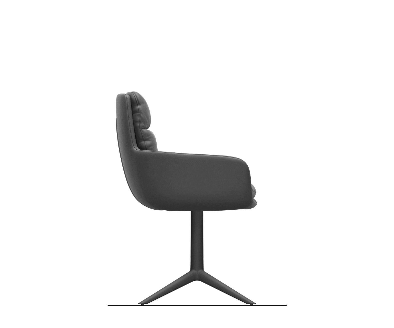 Étkezőszék Abelia-Flex karfás mikroszálas pasztellkék fehér láb 360° forgatható billenő funkció - Image 8