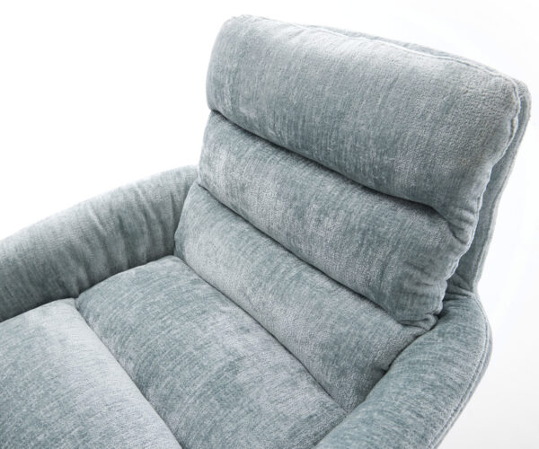 Étkezőszék Abelia-Flex karfás mikroszálas pasztellkék fehér láb 360° forgatható billenő funkció - Image 4