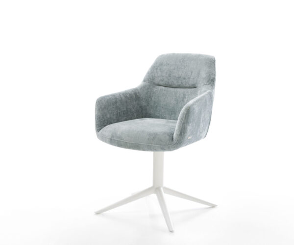 Étkezőszék Pejo-Flex mikrovelúr pasztellkék fehér láb 360° forgatható hintamechanizmus zsákrugós matrac