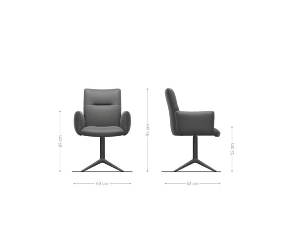 Étkezőszék Jova-Flex karfás chenille oliva fekete láb 360° forgatható hintamechanizmus zsákrugós rugózás - Image 6