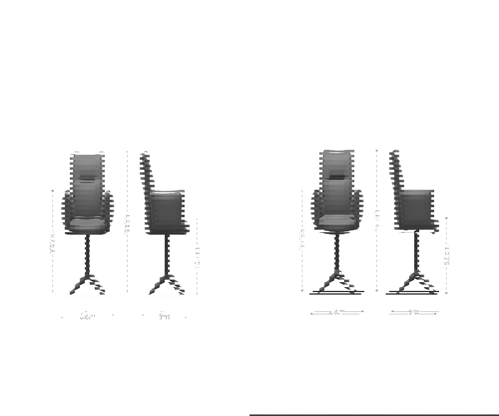 Étkezőszék Jova-Flex karfás chenille oliva fekete láb 360° forgatható hintamechanizmus zsákrugós rugózás - Image 6