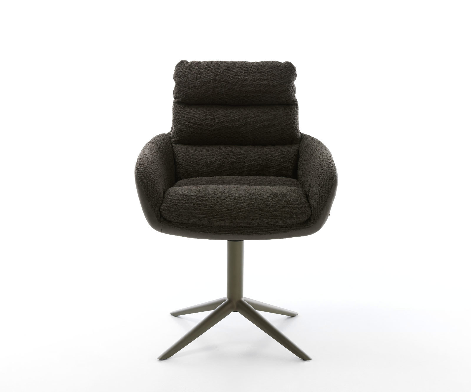 Étkezőszék Abelia-Flex karfás vegyes anyag fekete lábkereszt titán effekt felület 360° forgatható billenő funkcióval - Image 2