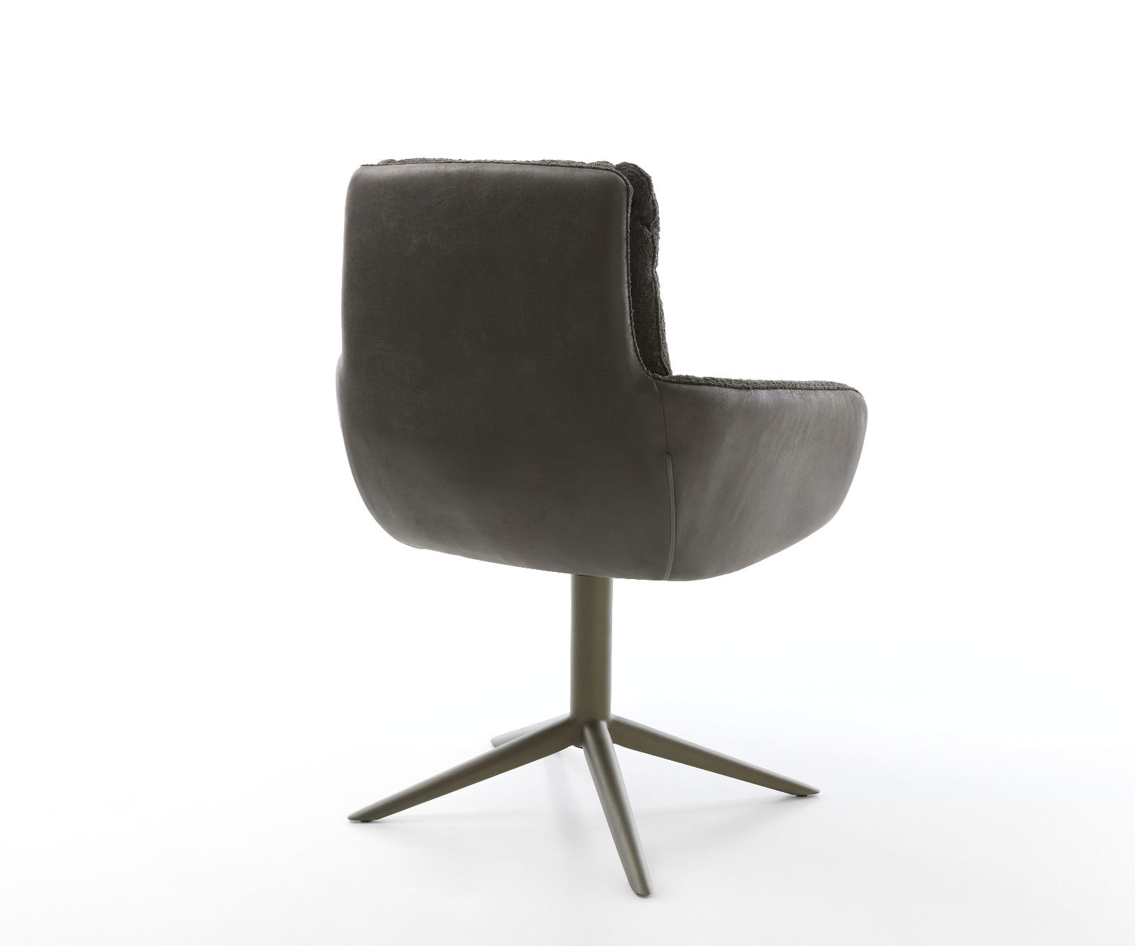 Étkezőszék Abelia-Flex karfás vegyes anyag fekete lábkereszt titán effekt felület 360° forgatható billenő funkcióval - Image 5