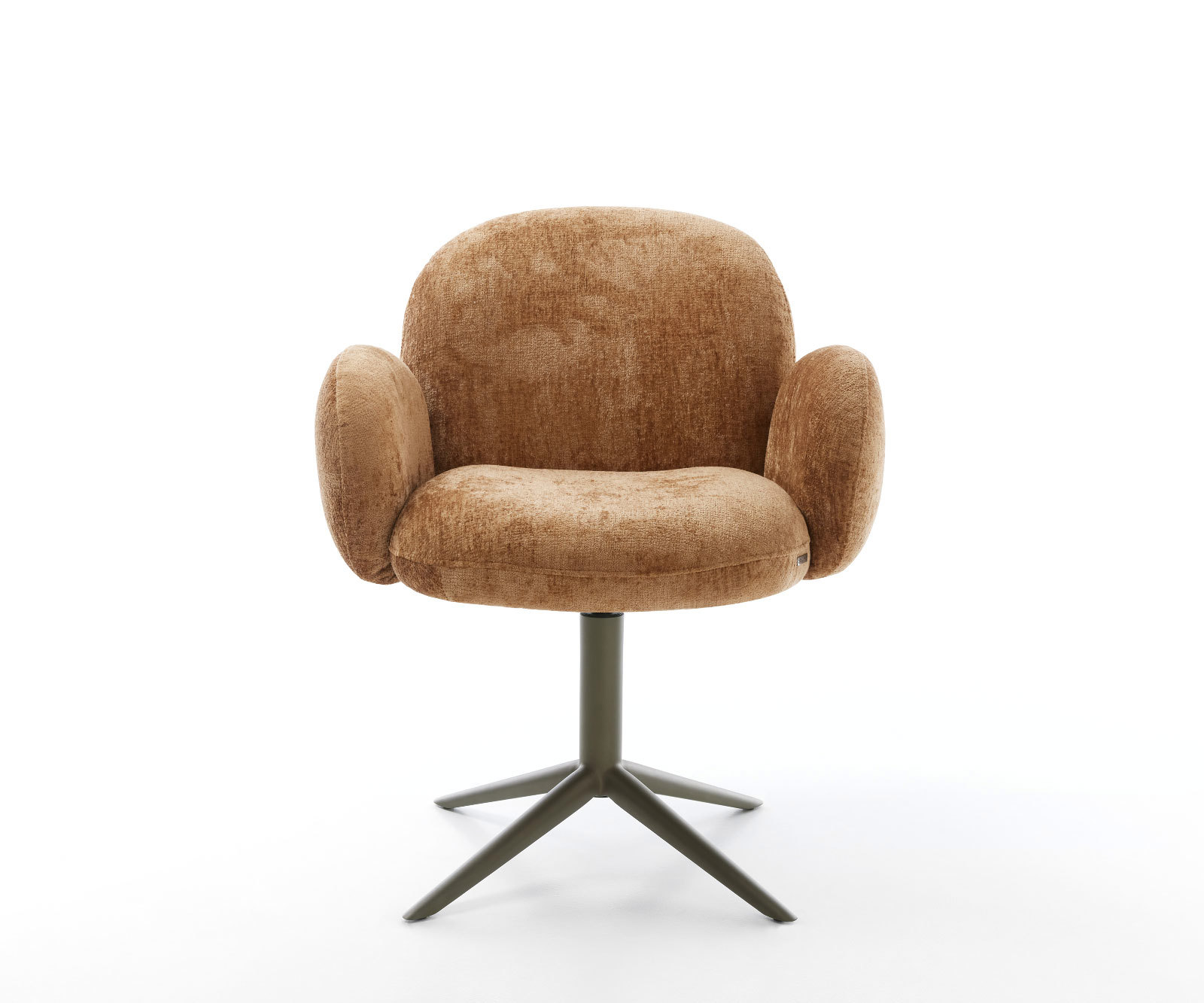 Étkezőszék Nube-Flex karfás mikroszálas rozsdás fém láb titán effekt bevonat 360° forgatható hintamechanizmus zsákrugós rugózás - Image 2