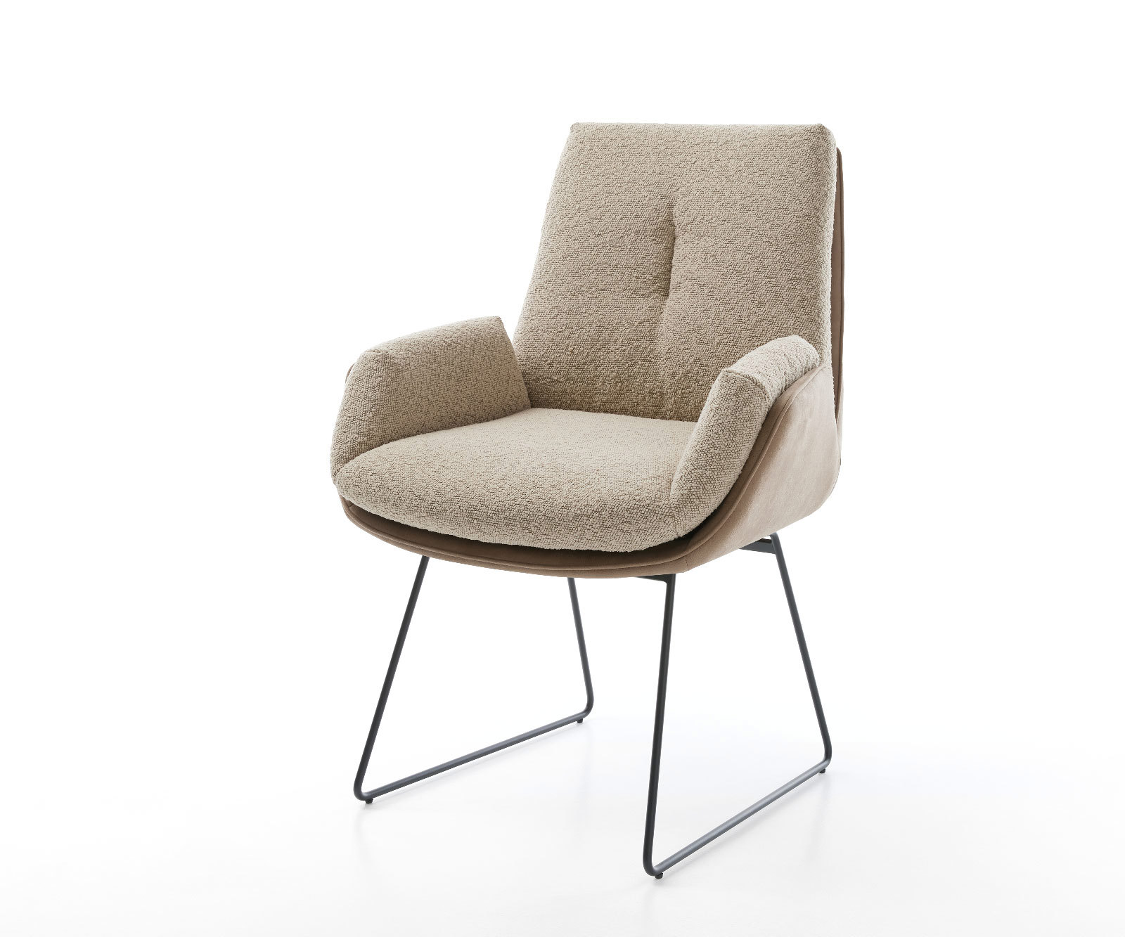 Étkezőszék Clea-Flex vegyes anyagok sötét bézs vékony lábazat fekete