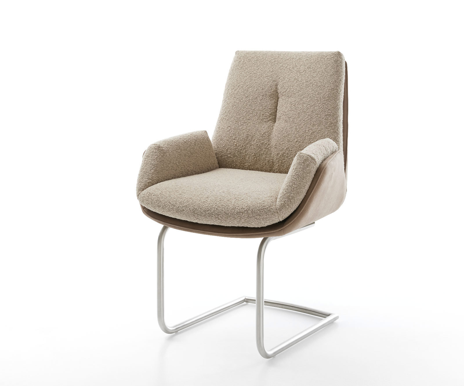 Étkezőszék Clea-Flex vegyes anyagok sötét bézs kerek rozsdamentes acél étkezőszék