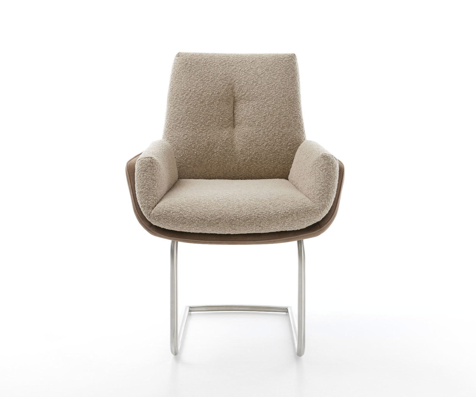 Étkezőszék Clea-Flex vegyes anyagok sötét bézs kerek rozsdamentes acél étkezőszék - Image 2