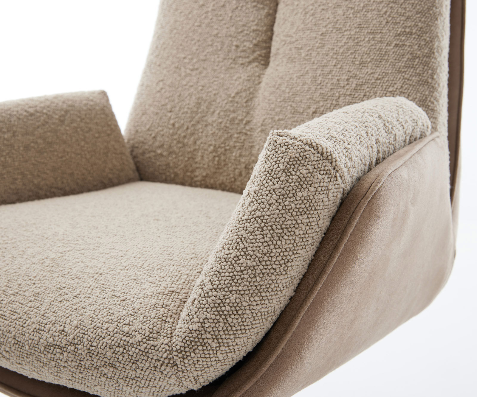 Étkezőszék Clea-Flex vegyes anyagok sötét bézs kerek rozsdamentes acél étkezőszék - Image 4