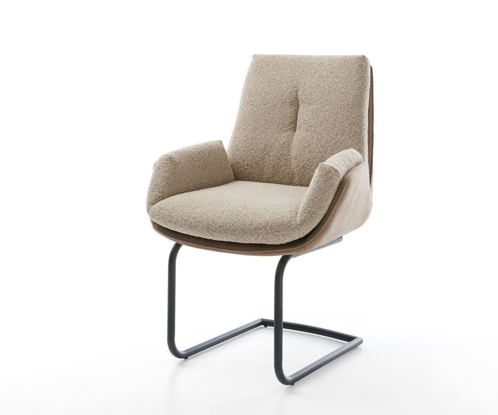 Étkezőszék Clea-Flex vegyes anyagok sötét bézs kerek fekete étkezőszék