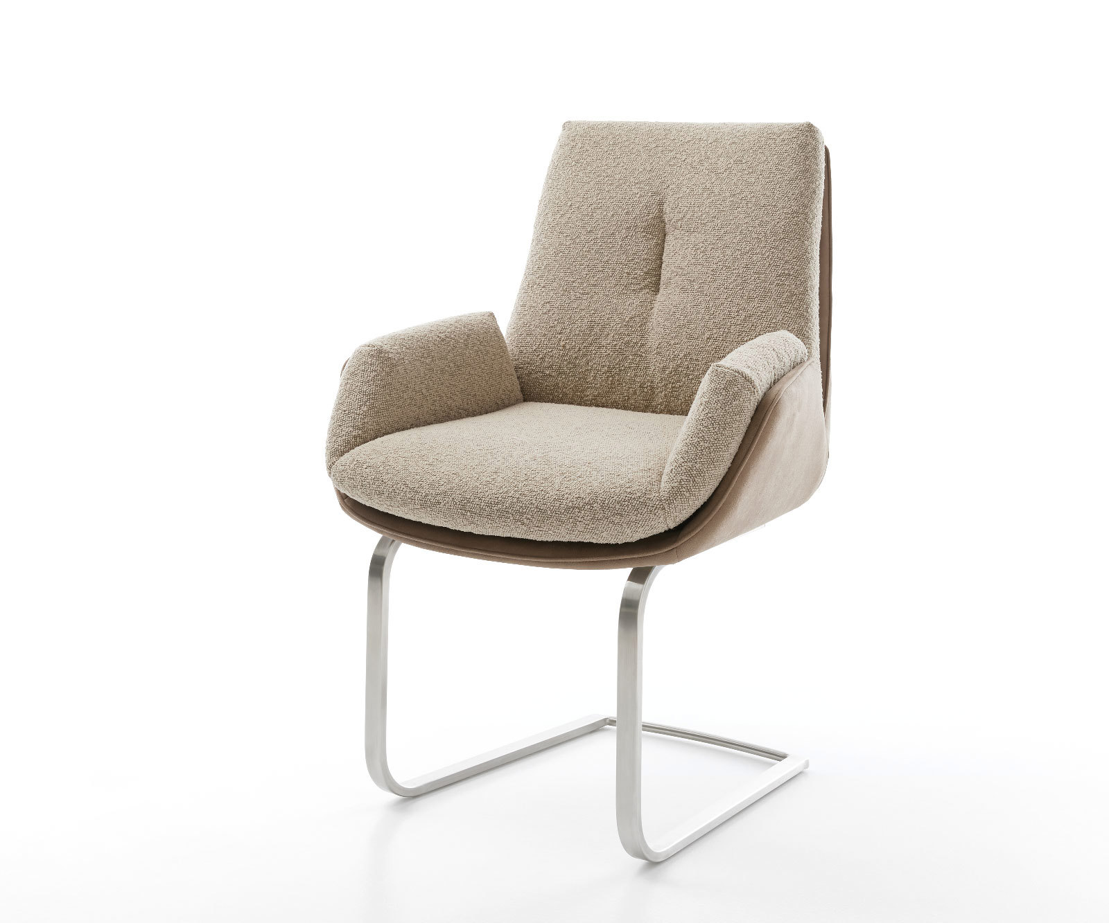 Étkezőszék Clea-Flex vegyes anyagok sötét bézs lapos rozsdamentes acél étkezőszék