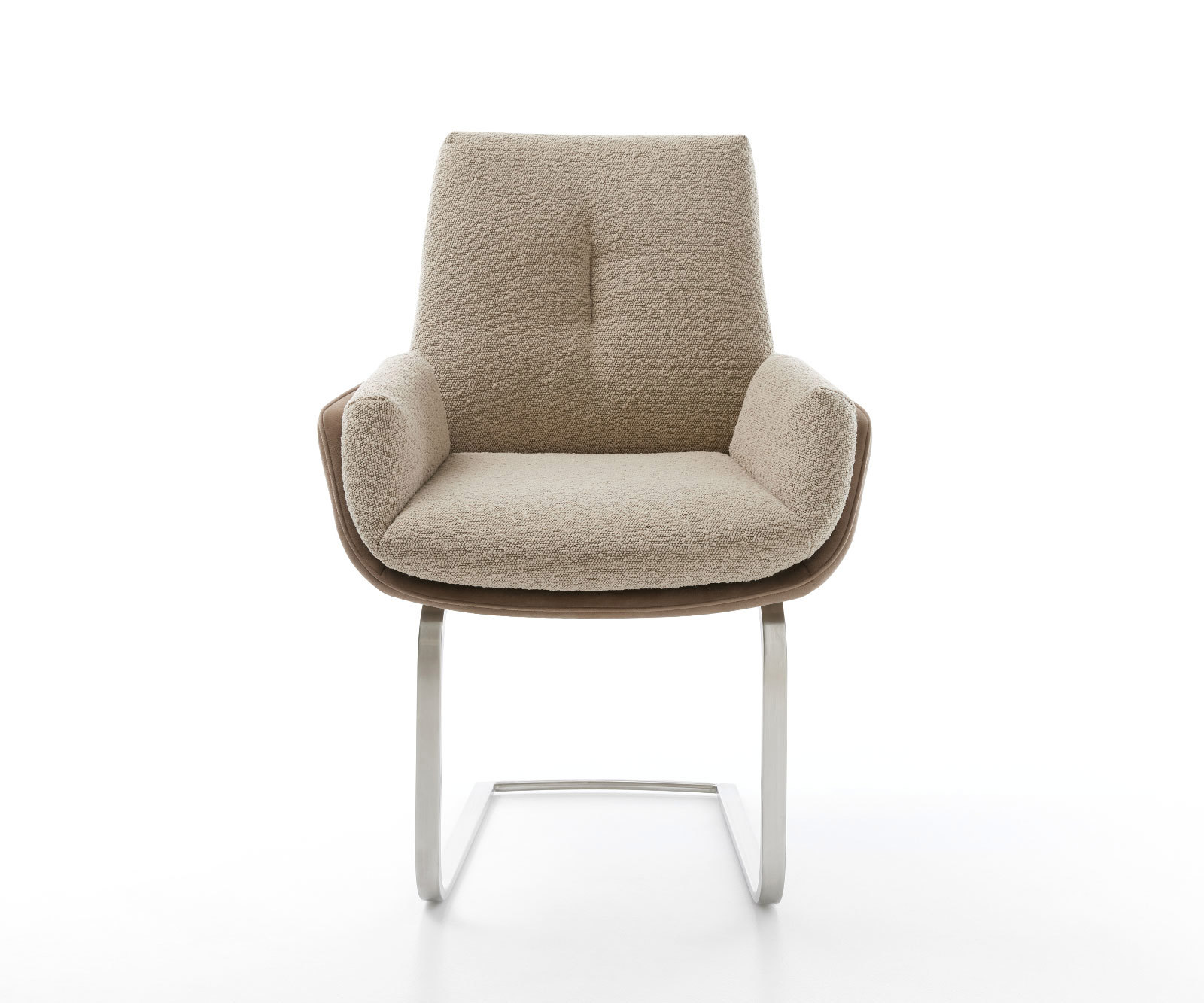 Étkezőszék Clea-Flex vegyes anyagok sötét bézs lapos rozsdamentes acél étkezőszék - Image 2