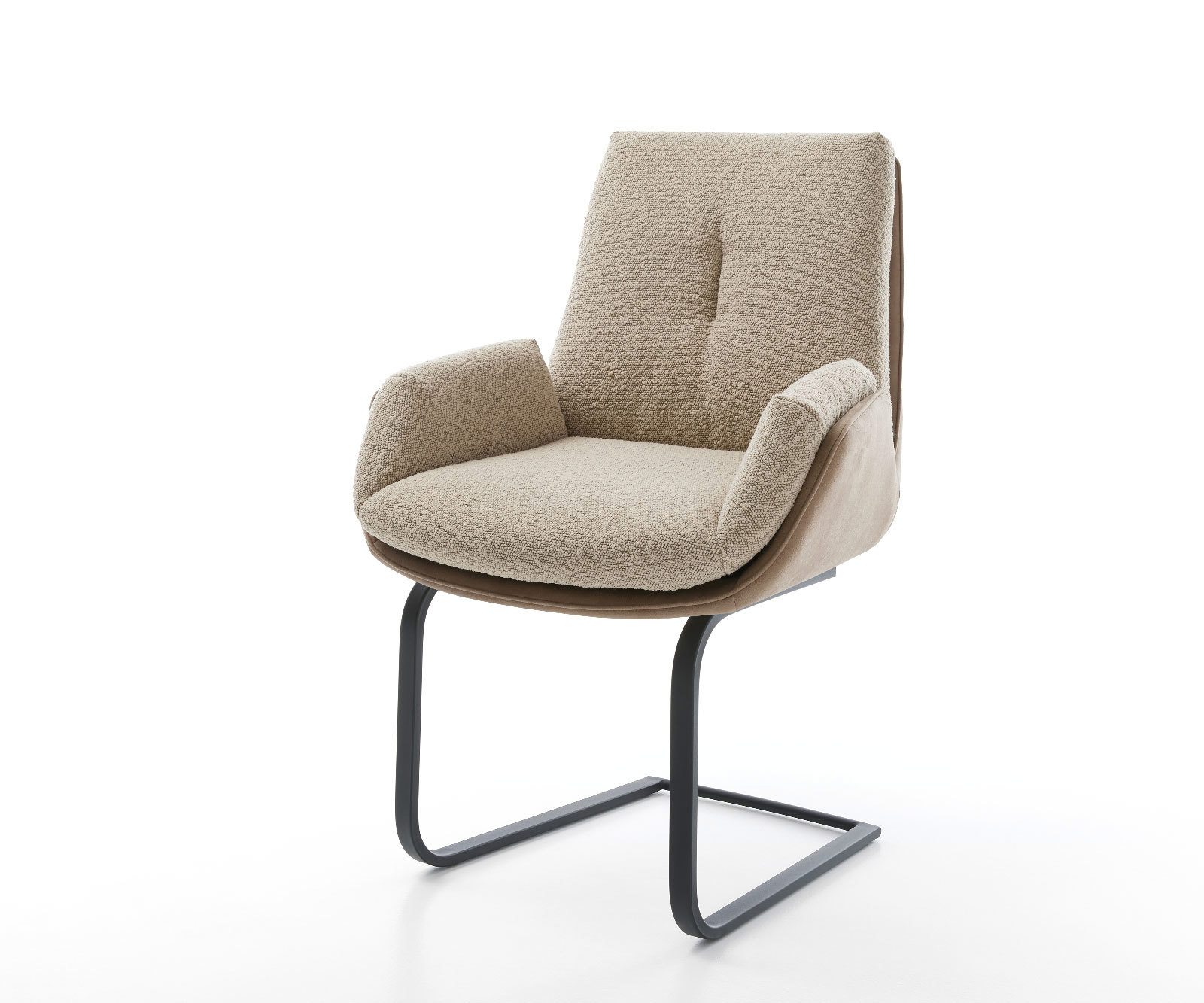 Étkezőszék Clea-Flex vegyes anyagok sötét bézs étkezőszék lapos fekete