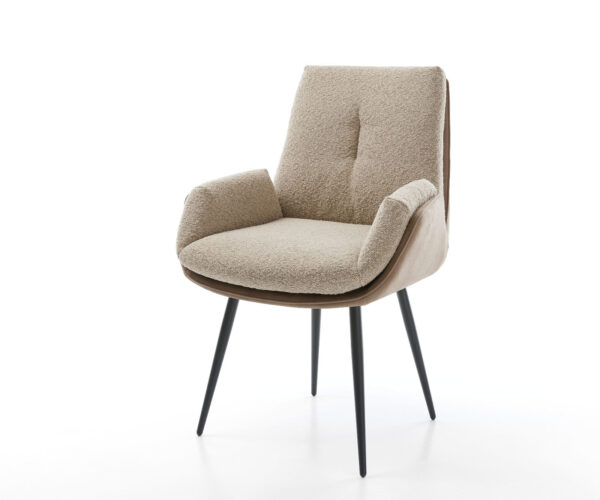 Étkezőszék Clea-Flex vegyes anyagok sötét bézs 4 láb kúpos fekete