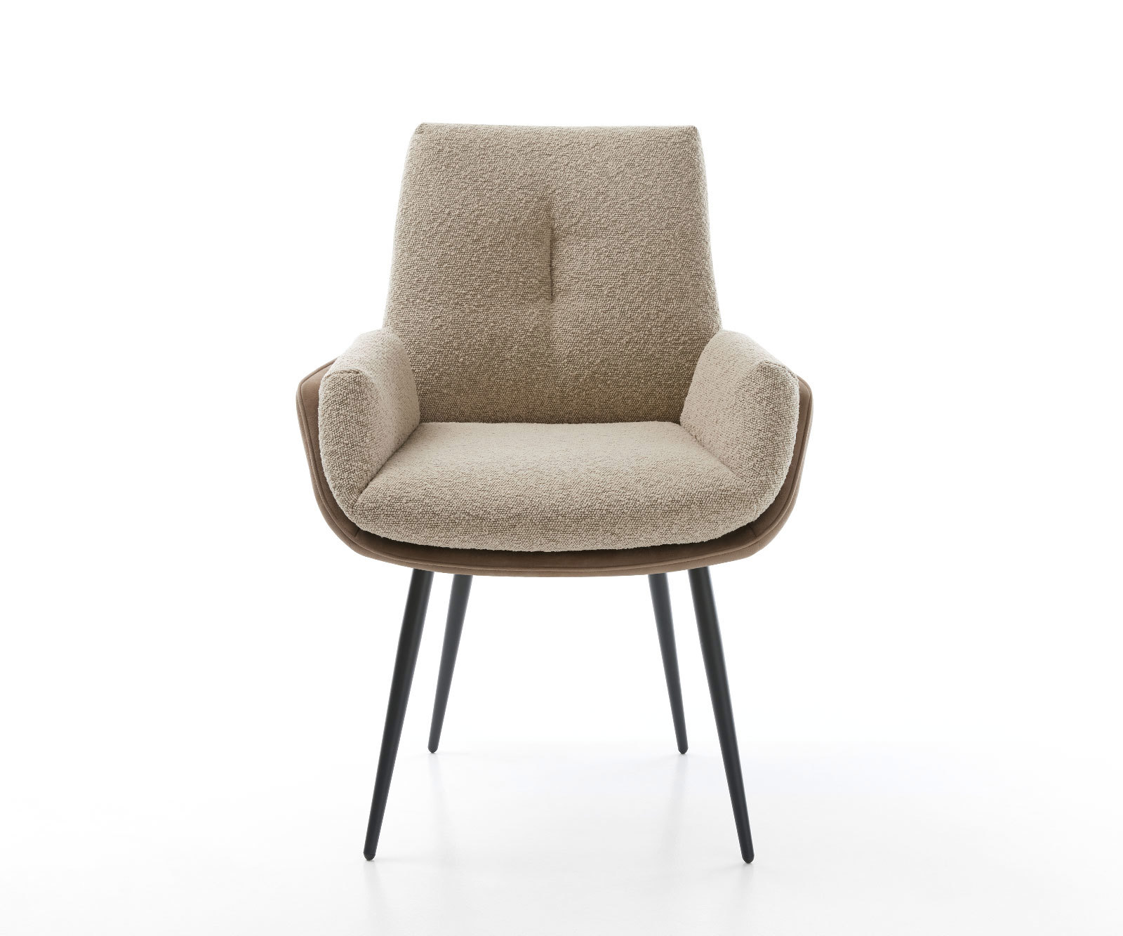 Étkezőszék Clea-Flex vegyes anyagok sötét bézs 4 láb kúpos fekete - Image 2