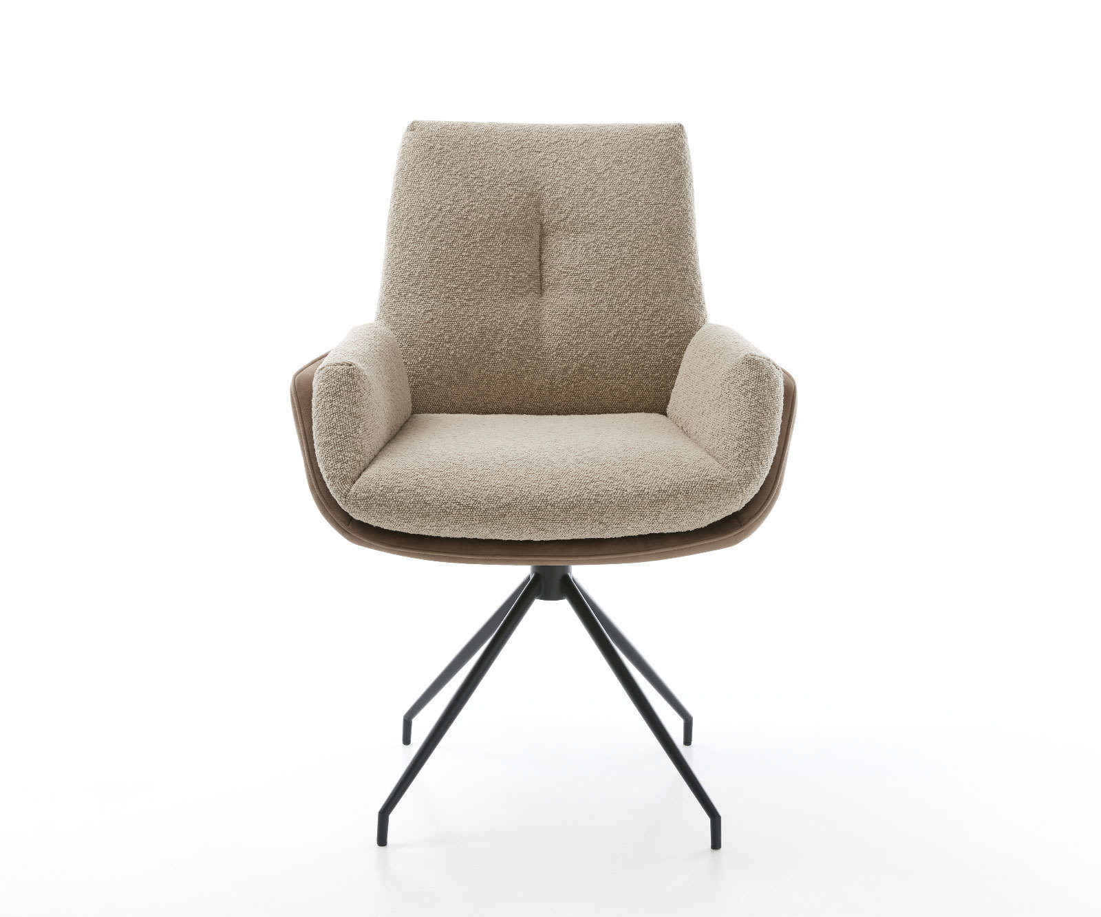 Étkezőszék Clea-Flex vegyes anyagok sötét bézs kereszt láb kúpos fekete 180° forgatható - Image 2