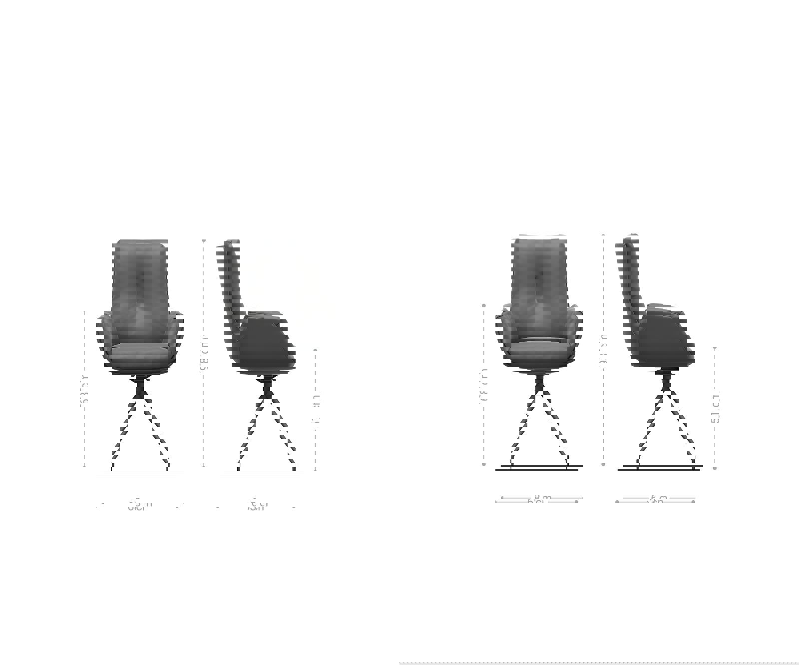 Étkezőszék Clea-Flex vegyes anyagok sötét bézs kereszt láb kúpos fekete 180° forgatható - Image 5