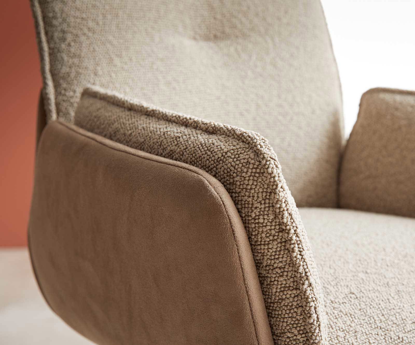 Étkezőszék Nela-Flex vegyes anyagok sötét bézs vékony lábazat rozsdamentes acél - Image 4