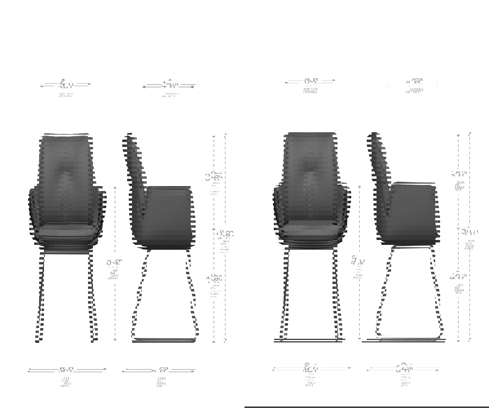 Étkezőszék Nela-Flex vegyes anyagok sötét bézs vékony lábazat rozsdamentes acél - Image 6