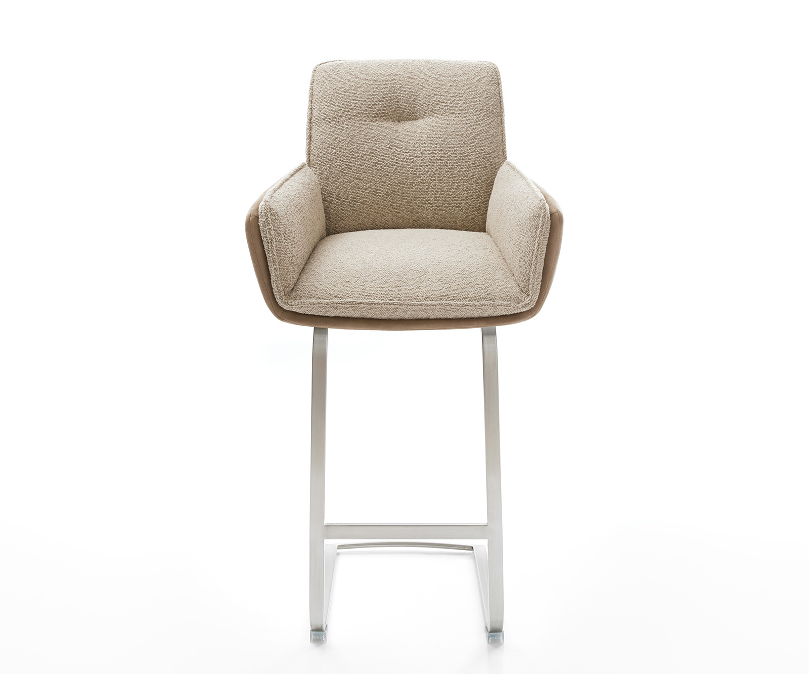 Bárszék Nela-Flex vegyes anyagok sötét bézs étkezőszék lapos rozsdamentes acél zsákrugós - Image 2