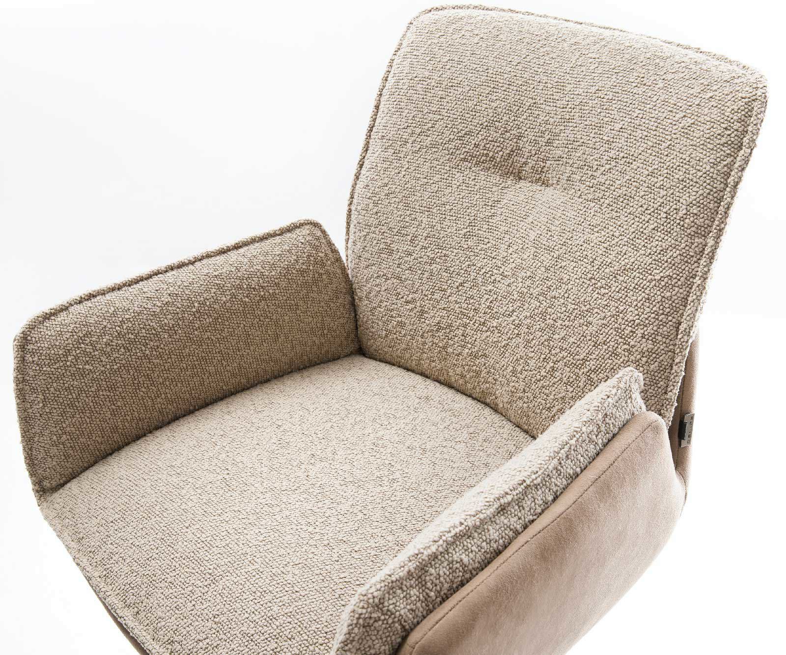 Bárszék Nela-Flex vegyes anyagok sötét bézs vékony lábazat rozsdamentes acél zsákrugós - Image 4