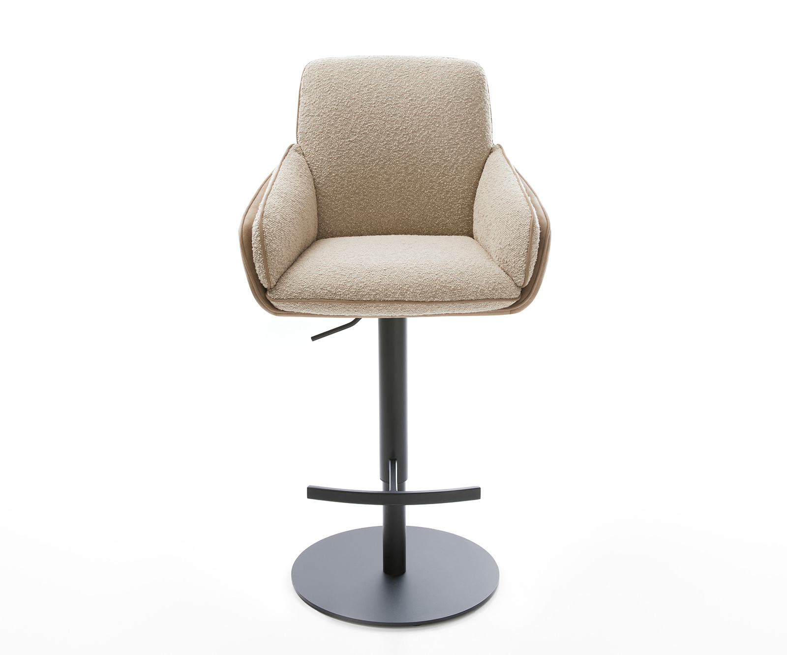 Bárszék Luan-Flex vegyes anyagok sötét bézs forgó láb magasságban állítható fém forgatható zsákrugós - Image 2