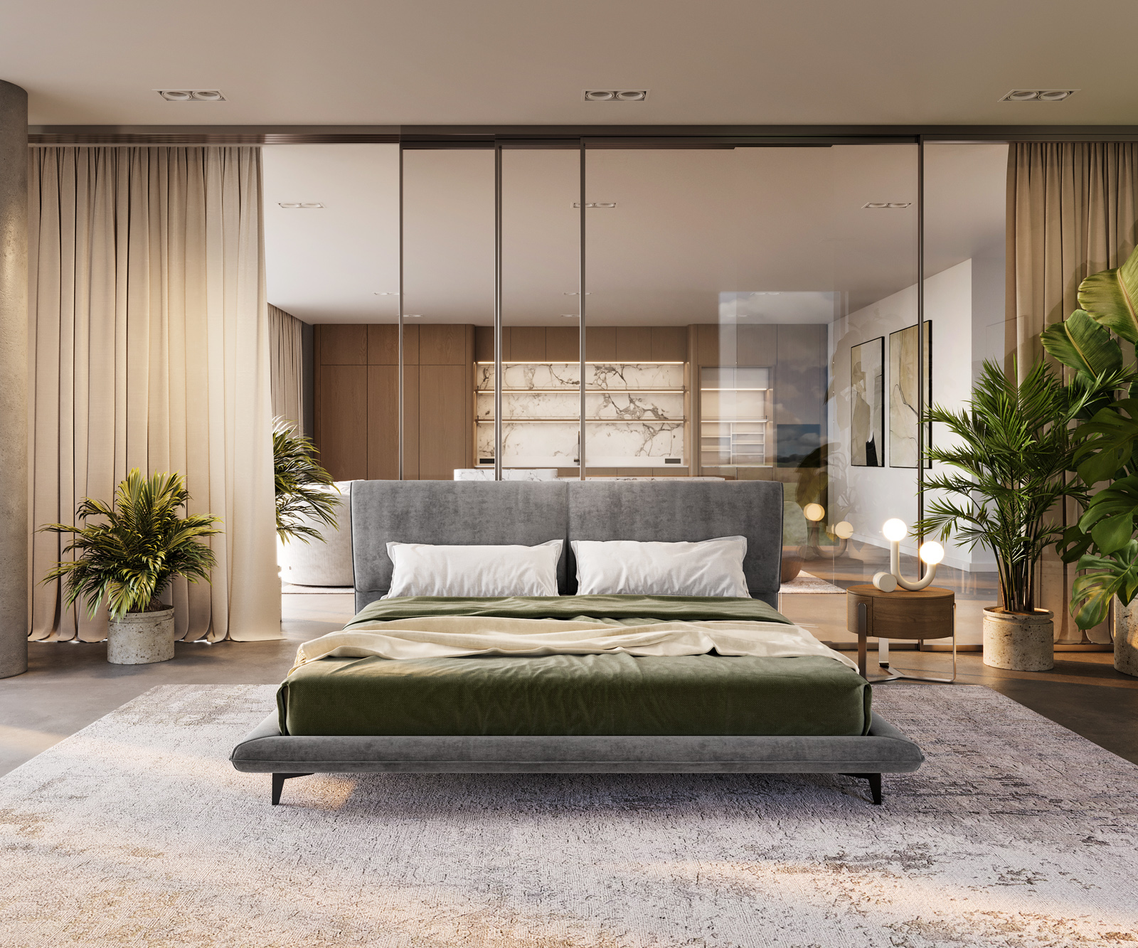 Kárpitozott ágy Cusino 180x200 cm mikroszálas szürke - Image 3