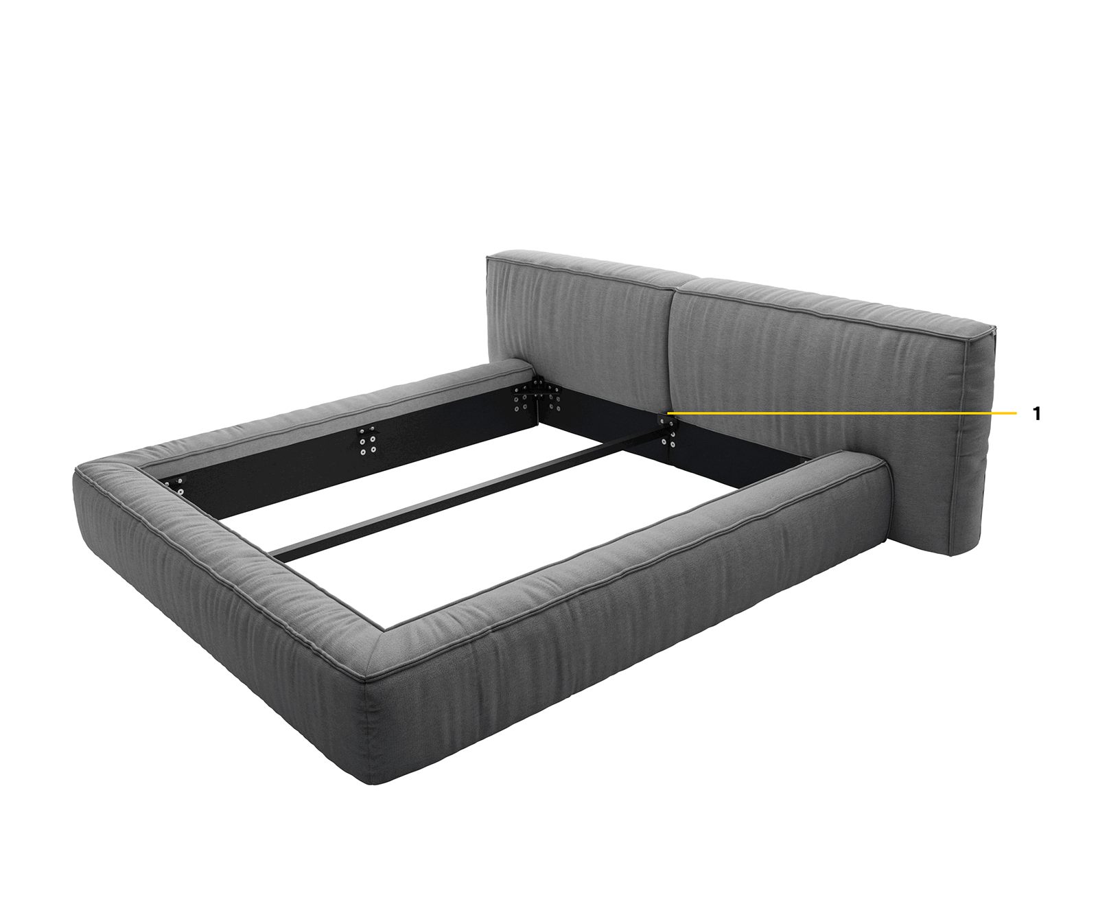 Kárpitozott ágy Coperti 140x200 cm mikroszálas szürke - Image 7