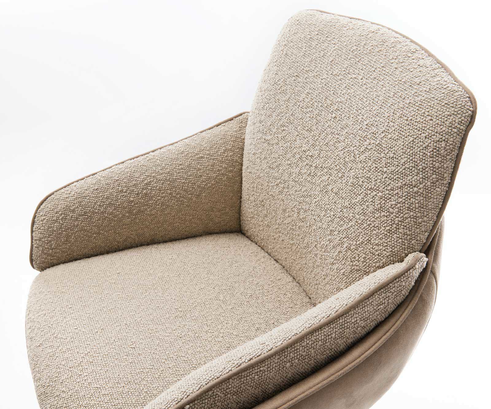 Bárszék Luan-Flex vegyes anyagok sötét bézs vékony lábazat rozsdamentes acél zsákrugós - Image 4