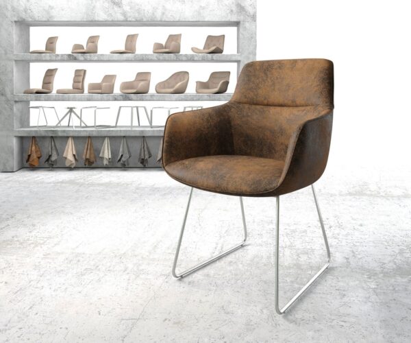 Étkezőszék Pejo-Flex barna vintage vékony lábazat rozsdamentes acél