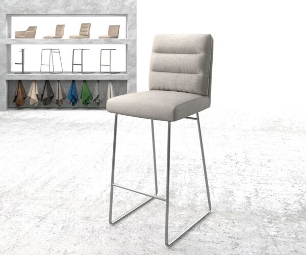 Bárszék Pela-Flex csíkos világosszürke vékony lábazat rozsdamentes acél