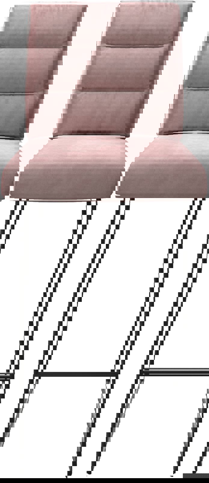 Bárszék Pela-Flex bársony rózsaszín vékony fém lábazattal - Image 4