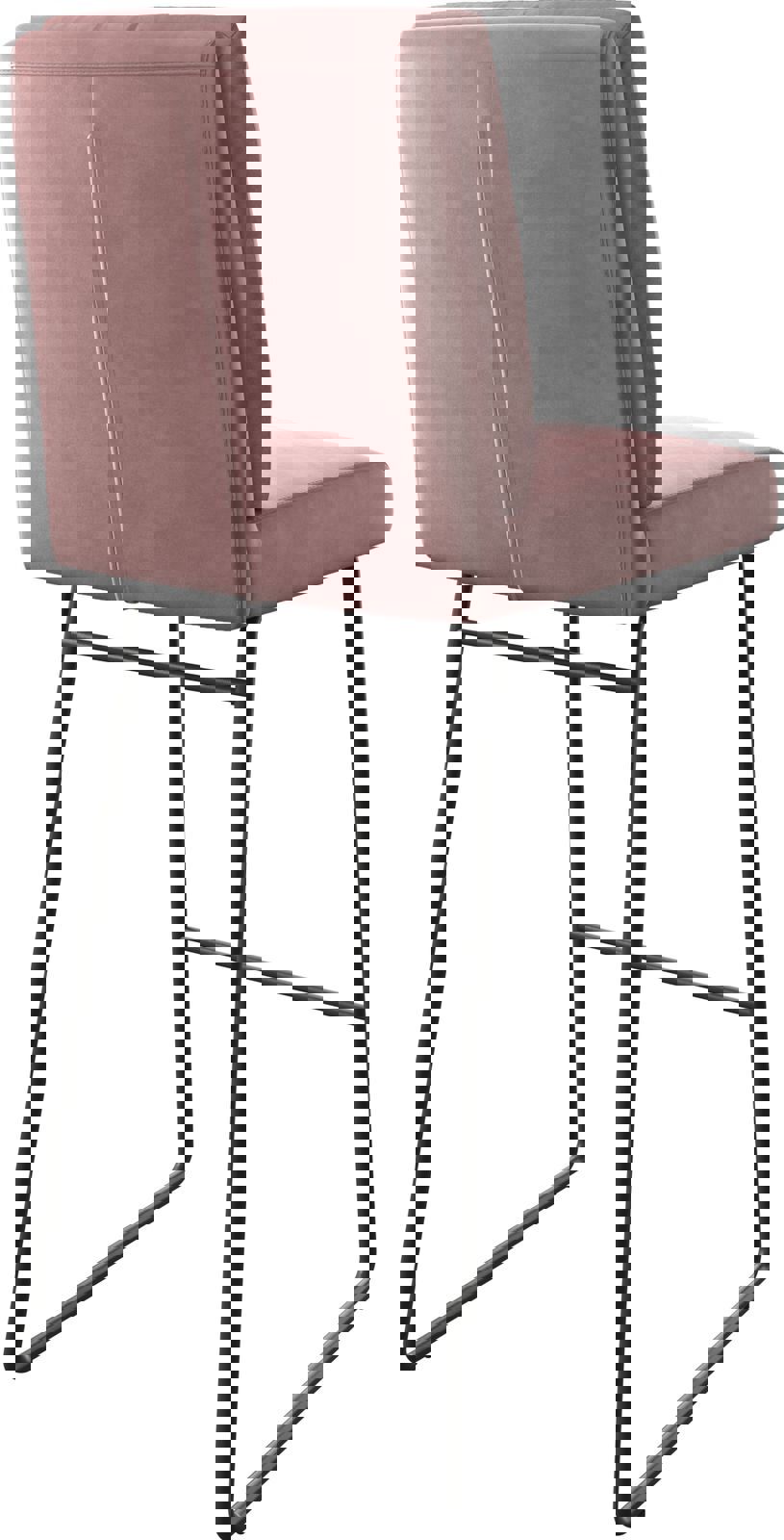 Bárszék Pela-Flex bársony rózsaszín vékony fém lábazattal - Image 5