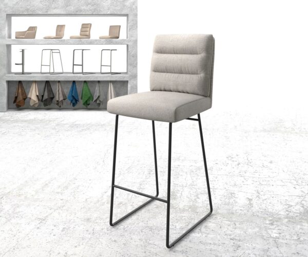 Bárszék Pela-Flex csíkos világosszürke vékony fém lábazattal