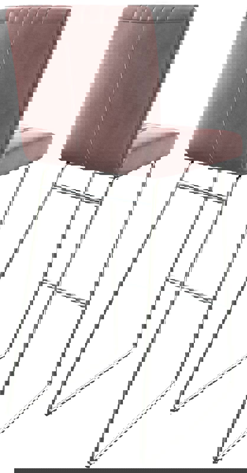 Bárszék Luiga-Flex bársony rózsaszín vékony fém láb - Image 5