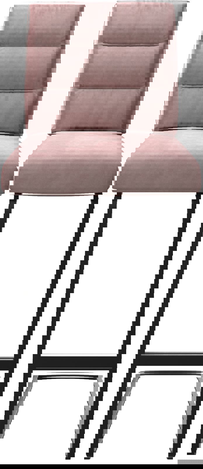 Bárszék Pela-Flex bársony rózsaszín étkezőszék lapos fém - Image 4