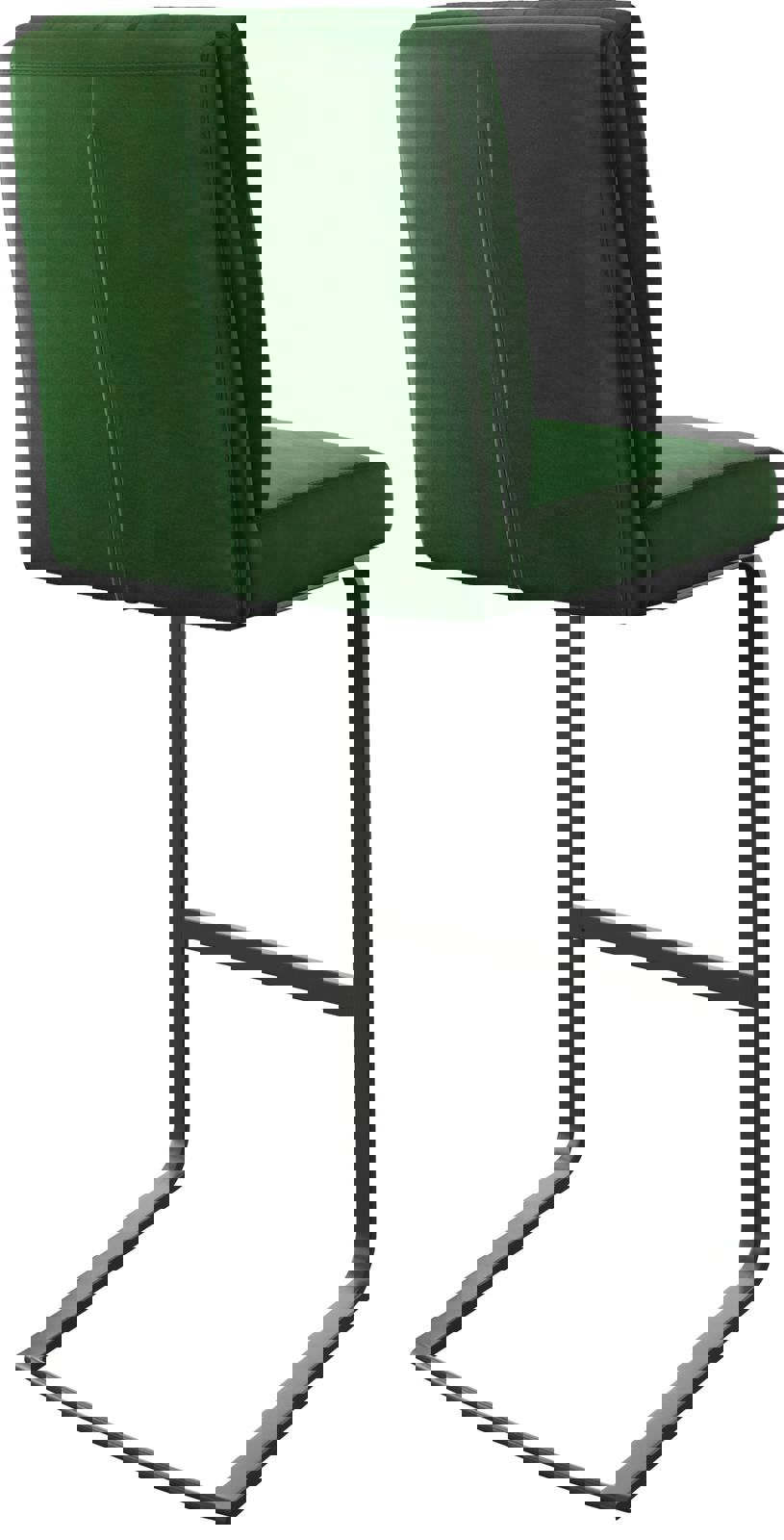 Bárszék Pela-Flex bársony zöld étkezőszék lapos fém - Image 5