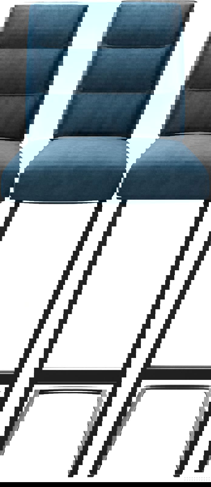 Bárszék Pela-Flex bársony kék étkezőszék lapos fém - Image 4