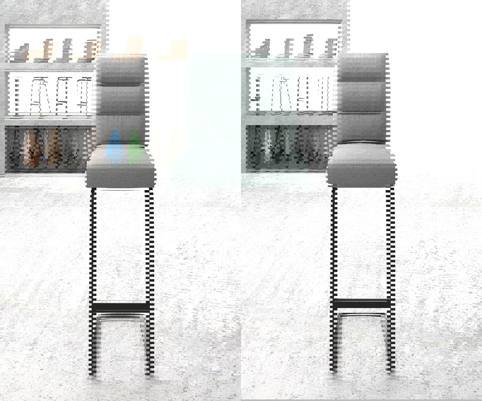 Bárszék Pela-Flex csíkos mentol étkezőszék lapos fém - Image 2