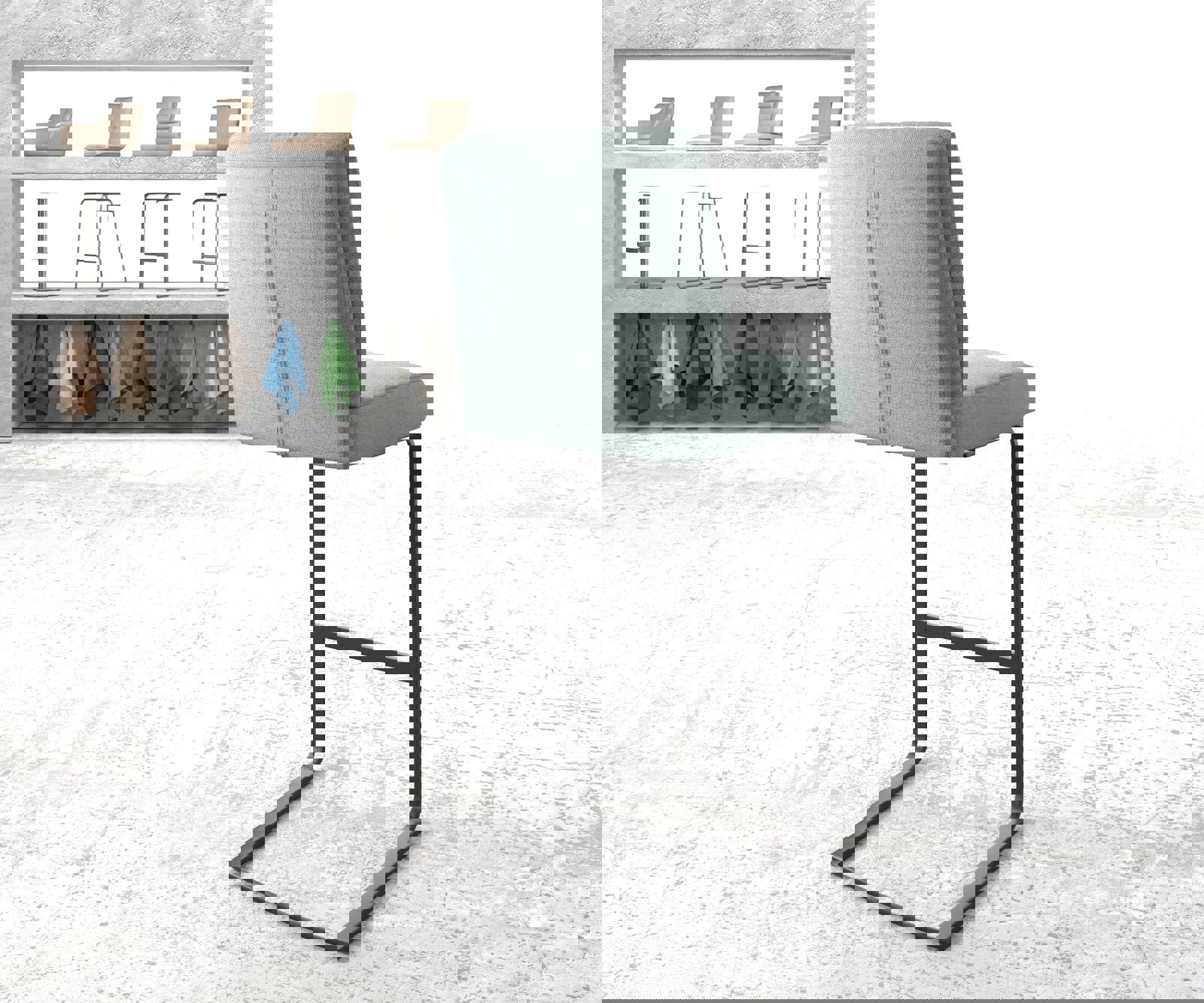 Bárszék Pela-Flex csíkos mentol étkezőszék lapos fém - Image 3