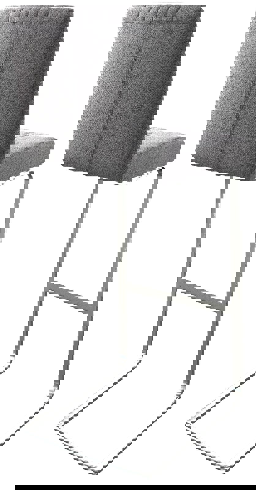 Bárszék Luiga-Flex világosszürke strukturált szövet étkezőszék lapos rozsdamentes acél - Image 5